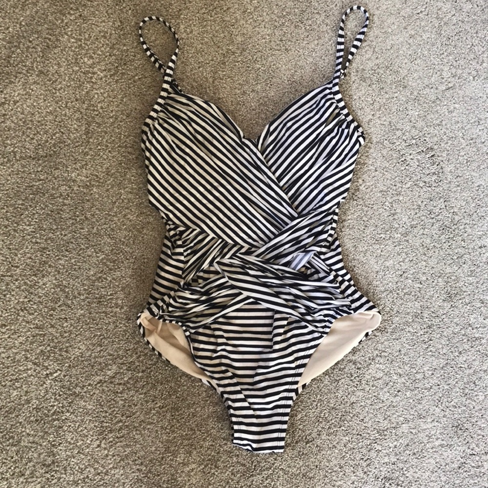 Striped swim suit